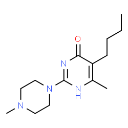 ChemSpider 2D Image | 4-pyrimidinol, 5-butyl-6-methyl-2-(4-methyl-1-piperazinyl)- | C14H24N4O