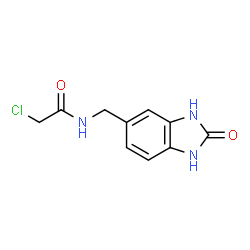 ChemSpider 2D Image | 2-Chloro-N-[(2-oxo-2,3-dihydro-1H-benzimidazol-5-yl)methyl]acetamide | C10H10ClN3O2