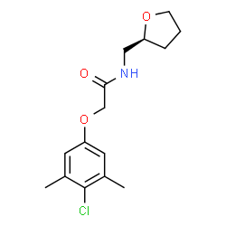 ChemSpider 2D Image | 2-(4-Chloro-3,5-dimethylphenoxy)-N-[(2S)-tetrahydro-2-furanylmethyl]acetamide | C15H20ClNO3