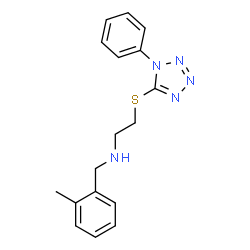 ChemSpider 2D Image | N-(2-Methylbenzyl)-2-[(1-phenyl-1H-tetrazol-5-yl)sulfanyl]ethanamine | C17H19N5S