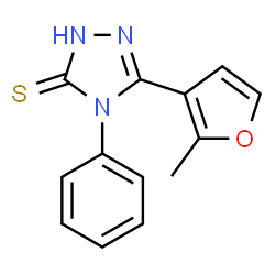 ChemSpider 2D Image | 5-(2-methylfuran-3-yl)-4-phenyl-4H-1,2,4-triazole-3-thiol | C13H11N3OS