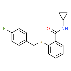 ChemSpider 2D Image | N-Cyclopropyl-2-[(4-fluorobenzyl)sulfanyl]benzamide | C17H16FNOS