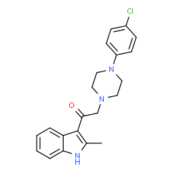 ChemSpider 2D Image | 2-[4-(4-Chlorophenyl)-1-piperazinyl]-1-(2-methyl-1H-indol-3-yl)ethanone | C21H22ClN3O