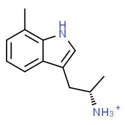 ChemSpider 2D Image | (2S)-1-(7-Methyl-1H-indol-3-yl)-2-propanaminium | C12H17N2