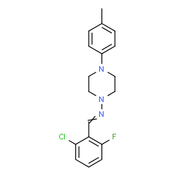 ChemSpider 2D Image | 1-(2-Chloro-6-fluorophenyl)-N-[4-(4-methylphenyl)-1-piperazinyl]methanimine | C18H19ClFN3