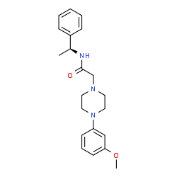 ChemSpider 2D Image | 2-[4-(3-Methoxyphenyl)-1-piperazinyl]-N-[(1S)-1-phenylethyl]acetamide | C21H27N3O2