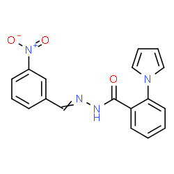 ChemSpider 2D Image | N'-(3-Nitrobenzylidene)-2-(1H-pyrrol-1-yl)benzohydrazide | C18H14N4O3