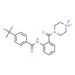 ChemSpider 2D Image | 1-Methyl-4-(2-{[4-(2-methyl-2-propanyl)benzoyl]amino}benzoyl)piperazin-1-ium | C23H30N3O2
