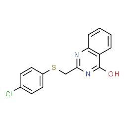 ChemSpider 2D Image | 2-{[(4-chlorophenyl)thio]methyl}quinazolin-4-ol | C15H11ClN2OS