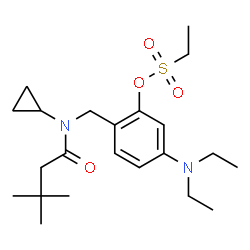 ChemSpider 2D Image | 2-{[Cyclopropyl(3,3-dimethylbutanoyl)amino]methyl}-5-(diethylamino)phenyl ethanesulfonate | C22H36N2O4S