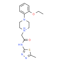 ChemSpider 2D Image | 4-(2-Ethoxyphenyl)-1-{2-[(5-methyl-1,3,4-thiadiazol-2-yl)amino]-2-oxoethyl}piperazin-1-ium | C17H24N5O2S