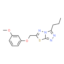 ChemSpider 2D Image | 6-[(3-Methoxyphenoxy)methyl]-3-propyl[1,2,4]triazolo[3,4-b][1,3,4]thiadiazole | C14H16N4O2S