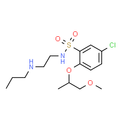 ChemSpider 2D Image | 5-Chloro-2-[(1-methoxy-2-propanyl)oxy]-N-[2-(propylamino)ethyl]benzenesulfonamide | C15H25ClN2O4S