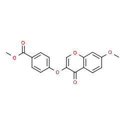 ChemSpider 2D Image | Methyl 4-[(7-methoxy-4-oxo-4H-chromen-3-yl)oxy]benzoate | C18H14O6