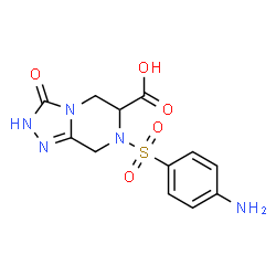 ChemSpider 2D Image | 7-[(4-Aminophenyl)sulfonyl]-3-oxo-2,3,5,6,7,8-hexahydro[1,2,4]triazolo[4,3-a]pyrazine-6-carboxylic acid | C12H13N5O5S