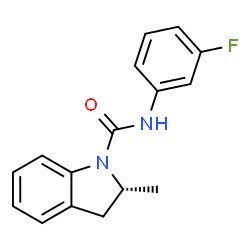 ChemSpider 2D Image | (2R)-N-(3-Fluorophenyl)-2-methyl-1-indolinecarboxamide | C16H15FN2O