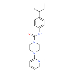 ChemSpider 2D Image | 2-[4-({4-[(2R)-2-Butanyl]phenyl}carbamoyl)-1-piperazinyl]pyridinium | C20H27N4O