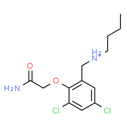 ChemSpider 2D Image | N-[2-(2-Amino-2-oxoethoxy)-3,5-dichlorobenzyl]-1-butanaminium | C13H19Cl2N2O2