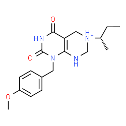 ChemSpider 2D Image | 3-[(2S)-2-Butanyl]-8-(4-methoxybenzyl)-5,7-dioxo-1,2,3,4,5,6,7,8-octahydropyrimido[4,5-d]pyrimidin-3-ium | C18H25N4O3