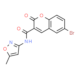 ChemSpider 2D Image | 6-Bromo-N-(5-methyl-1,2-oxazol-3-yl)-2-oxo-2H-chromene-3-carboxamide | C14H9BrN2O4