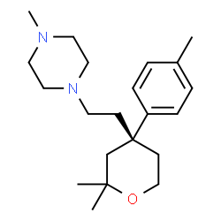 ChemSpider 2D Image | 1-{2-[(4R)-2,2-Dimethyl-4-(4-methylphenyl)tetrahydro-2H-pyran-4-yl]ethyl}-4-methylpiperazine | C21H34N2O