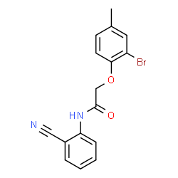 ChemSpider 2D Image | 2-(2-Bromo-4-methylphenoxy)-N-(2-cyanophenyl)acetamide | C16H13BrN2O2