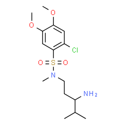 ChemSpider 2D Image | N-(3-Amino-4-methylpentyl)-2-chloro-4,5-dimethoxy-N-methylbenzenesulfonamide | C15H25ClN2O4S