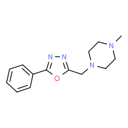 ChemSpider 2D Image | 1-Methyl-4-[(5-phenyl-1,3,4-oxadiazol-2-yl)methyl]piperazine | C14H18N4O