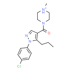 ChemSpider 2D Image | 4-{[1-(4-Chlorophenyl)-5-propyl-1H-pyrazol-4-yl]carbonyl}-1-methylpiperazin-1-ium | C18H24ClN4O