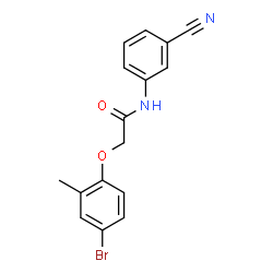 ChemSpider 2D Image | 2-(4-Bromo-2-methylphenoxy)-N-(3-cyanophenyl)acetamide | C16H13BrN2O2