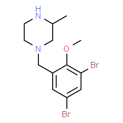 ChemSpider 2D Image | 1-(3,5-Dibromo-2-methoxybenzyl)-3-methylpiperazine | C13H18Br2N2O