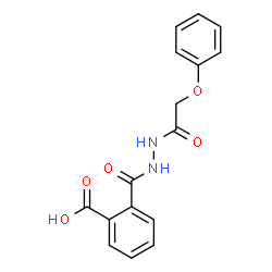 ChemSpider 2D Image | 2-{[2-(Phenoxyacetyl)hydrazino]carbonyl}benzoic acid | C16H14N2O5