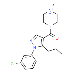 ChemSpider 2D Image | 4-{[1-(3-Chlorophenyl)-5-propyl-1H-pyrazol-4-yl]carbonyl}-1-methylpiperazin-1-ium | C18H24ClN4O