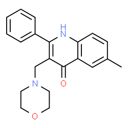 ChemSpider 2D Image | 6-methyl-3-(morpholin-4-ylmethyl)-2-phenylquinolin-4-ol | C21H22N2O2