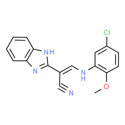 ChemSpider 2D Image | (2E)-2-(1H-Benzimidazol-2-yl)-3-[(5-chloro-2-methoxyphenyl)amino]acrylonitrile | C17H13ClN4O