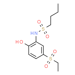 ChemSpider 2D Image | N-[5-(Ethylsulfonyl)-2-hydroxyphenyl]-1-butanesulfonamide | C12H19NO5S2