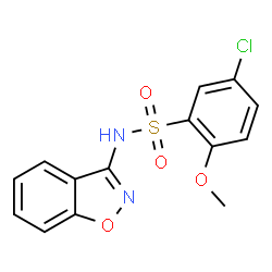 ChemSpider 2D Image | N-(1,2-Benzoxazol-3-yl)-5-chloro-2-methoxybenzenesulfonamide | C14H11ClN2O4S