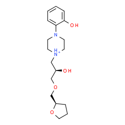 ChemSpider 2D Image | 4-(2-Hydroxyphenyl)-1-{(2R)-2-hydroxy-3-[(2R)-tetrahydro-2-furanylmethoxy]propyl}piperazin-1-ium | C18H29N2O4