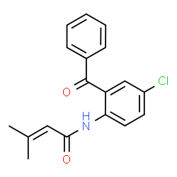 ChemSpider 2D Image | N-(2-Benzoyl-4-chlorophenyl)-3-methyl-2-butenamide | C18H16ClNO2