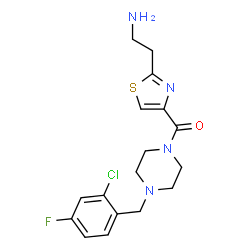 ChemSpider 2D Image | [2-(2-Aminoethyl)-1,3-thiazol-4-yl][4-(2-chloro-4-fluorobenzyl)-1-piperazinyl]methanone | C17H20ClFN4OS