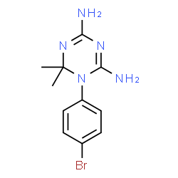 ChemSpider 2D Image | 1-(4-Bromophenyl)-6,6-dimethyl-1,6-dihydro-1,3,5-triazine-2,4-diamine | C11H14BrN5