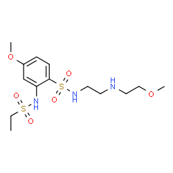 ChemSpider 2D Image | 2-[(Ethylsulfonyl)amino]-4-methoxy-N-{2-[(2-methoxyethyl)amino]ethyl}benzenesulfonamide | C14H25N3O6S2