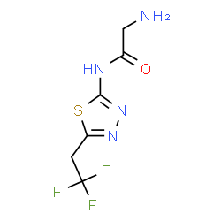 ChemSpider 2D Image | N-[5-(2,2,2-Trifluoroethyl)-1,3,4-thiadiazol-2-yl]glycinamide | C6H7F3N4OS