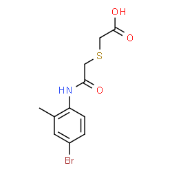 ChemSpider 2D Image | ({2-[(4-Bromo-2-methylphenyl)amino]-2-oxoethyl}sulfanyl)acetic acid | C11H12BrNO3S