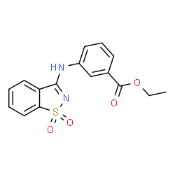 ChemSpider 2D Image | Ethyl 3-[(1,1-dioxido-1,2-benzothiazol-3-yl)amino]benzoate | C16H14N2O4S