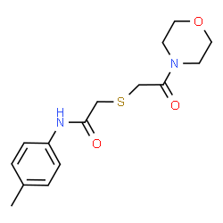 ChemSpider 2D Image | N-(4-Methylphenyl)-2-{[2-(4-morpholinyl)-2-oxoethyl]sulfanyl}acetamide | C15H20N2O3S