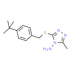 ChemSpider 2D Image | 3-(4-tert-Butyl-benzylsulfanyl)-5-methyl-[1,2,4]triazol-4-ylamine | C14H20N4S