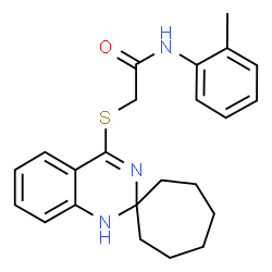 ChemSpider 2D Image | N-(2-Methylphenyl)-2-(1'H-spiro[cycloheptane-1,2'-quinazolin]-4'-ylsulfanyl)acetamide | C23H27N3OS