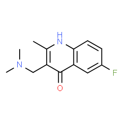 ChemSpider 2D Image | 3-[(dimethylamino)methyl]-6-fluoro-2-methylquinolin-4-ol | C13H15FN2O