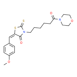 ChemSpider 2D Image | (5E)-5-(4-Methoxybenzylidene)-3-[6-(4-morpholinyl)-6-oxohexyl]-2-thioxo-1,3-thiazolidin-4-one | C21H26N2O4S2